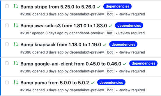 Dependabot PRs