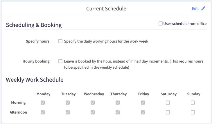 Edit Employee Schedule