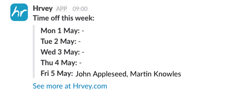 Weekly Slack notification